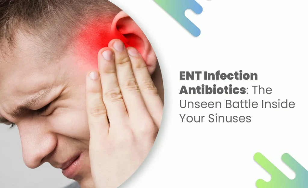 Man with ear pain showing ENT infection concept