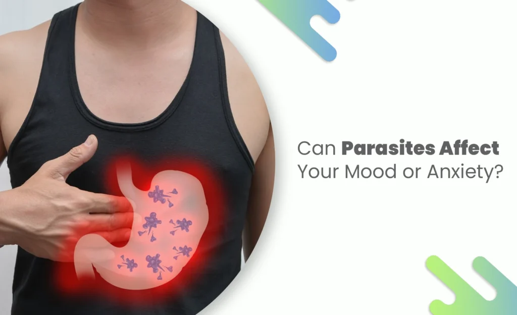 Person holding stomach linked to Mood and Anxiety