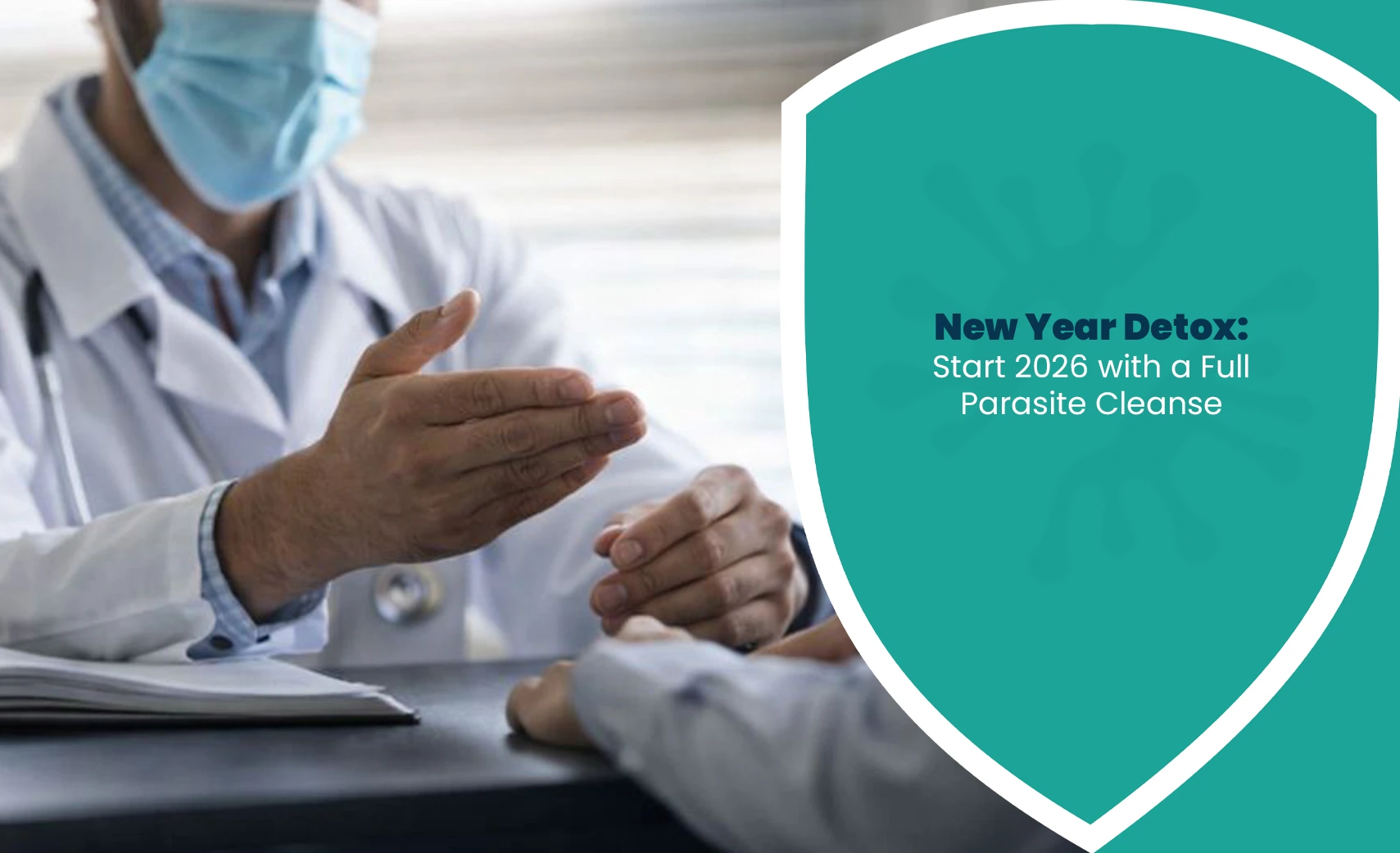 Parasite Detox 2026 concept image showing doctor explaining safe gut health and parasite cleanse awareness